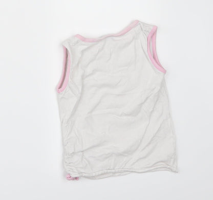 girl2girl Girls White Floral  Basic T-Shirt Size 5-6 Years