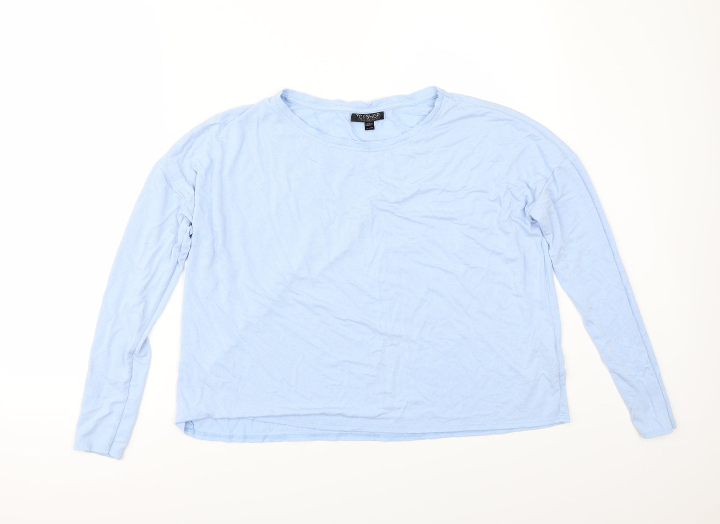 Womens UK Size 10 Topshop Blue Basic T-Shirt
