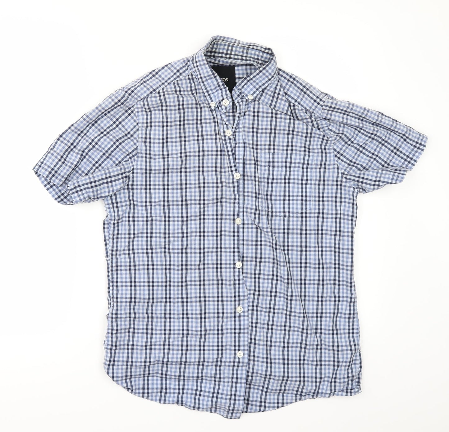 ASOS Mens Blue Check   Button-Up Size S