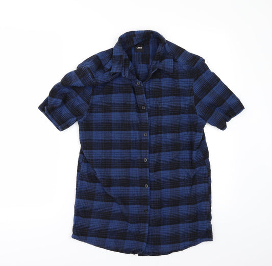 ASOS Mens Blue Check   Button-Up Size S