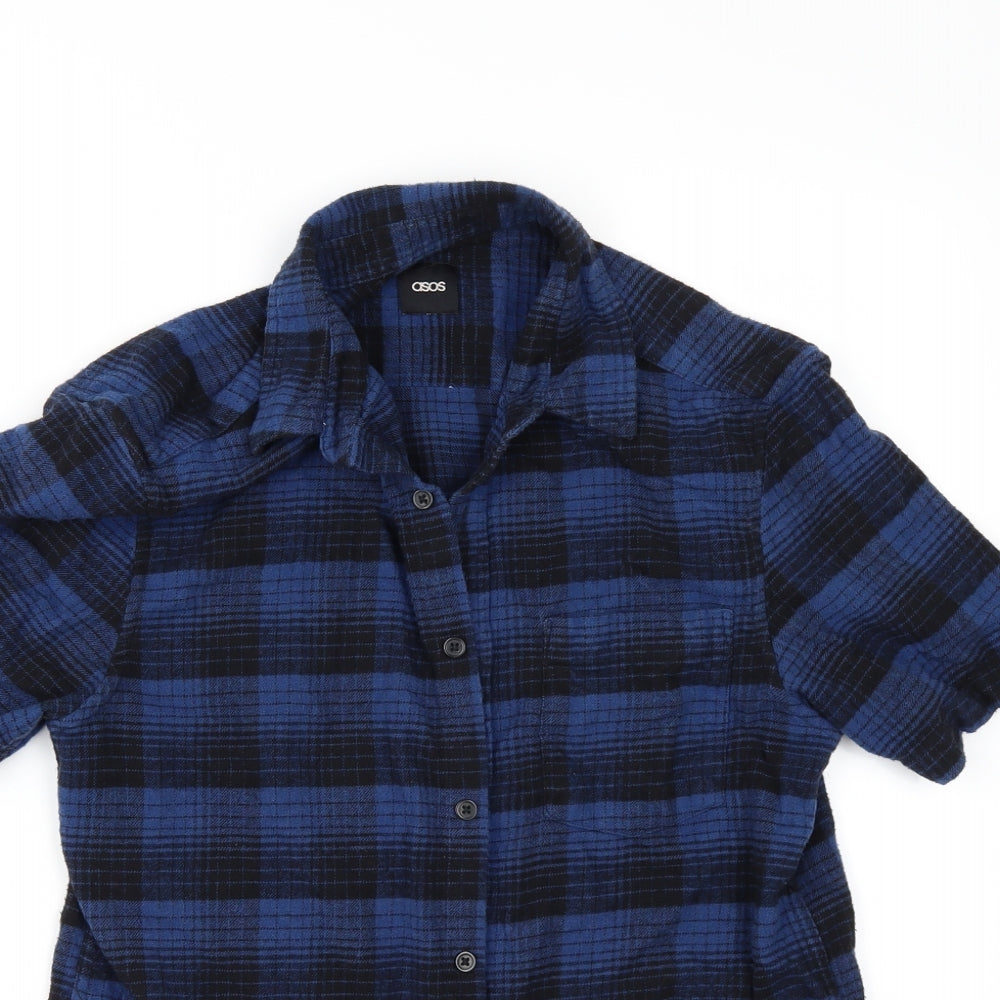 ASOS Mens Blue Check   Button-Up Size S