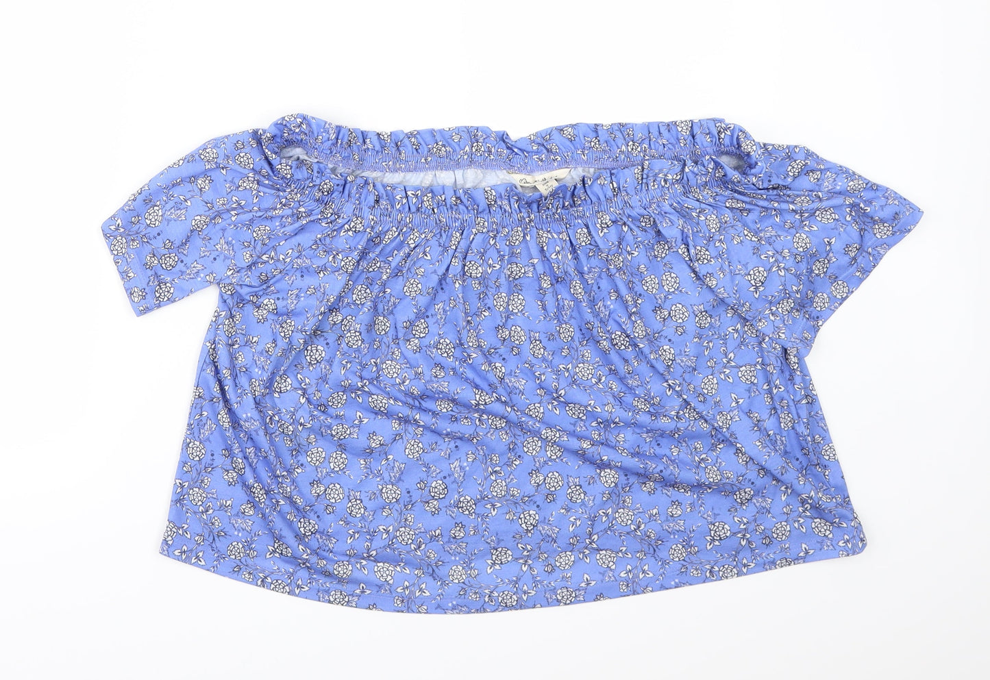 Miss Selfridge Womens Blue Floral  Tunic T-Shirt Size 12