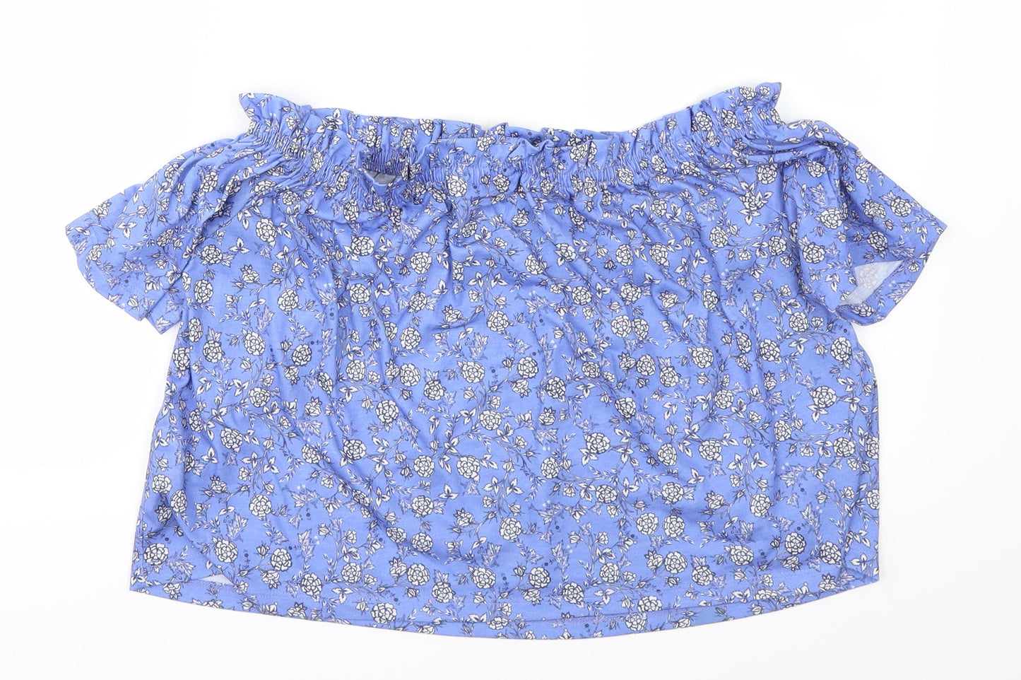 Miss Selfridge Womens Blue Floral  Tunic T-Shirt Size 12