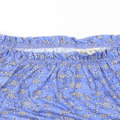 Miss Selfridge Womens Blue Floral  Tunic T-Shirt Size 12