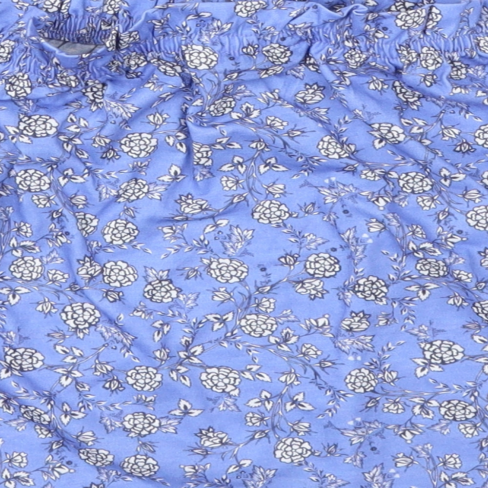 Miss Selfridge Womens Blue Floral  Tunic T-Shirt Size 12