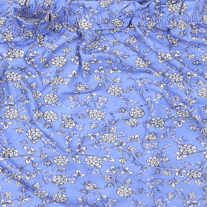 Miss Selfridge Womens Blue Floral  Tunic T-Shirt Size 12