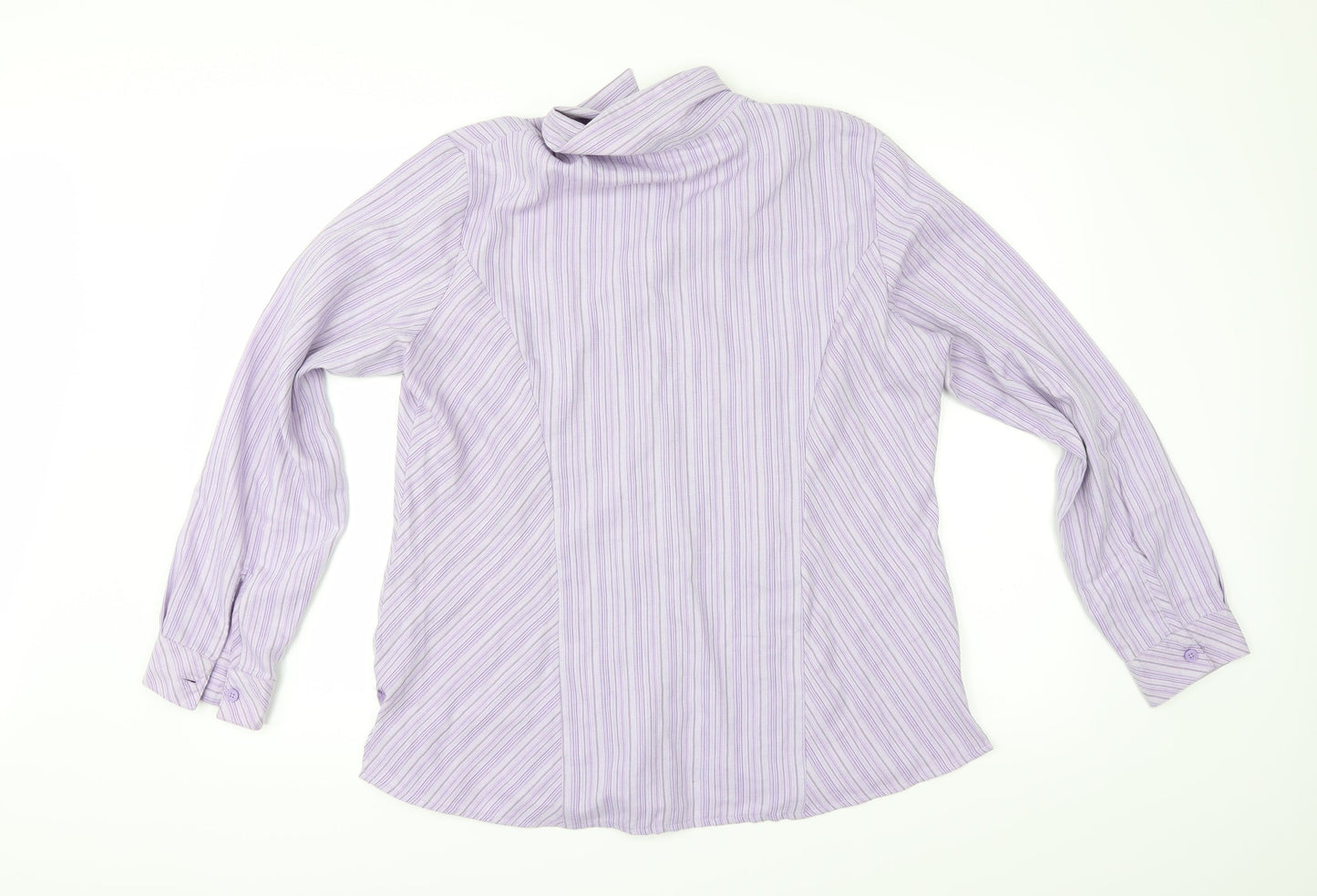 EWM Womens Purple Striped  Tunic Button-Up Size 16