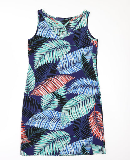 M&Co Womens Blue Floral  Shift  Size 10