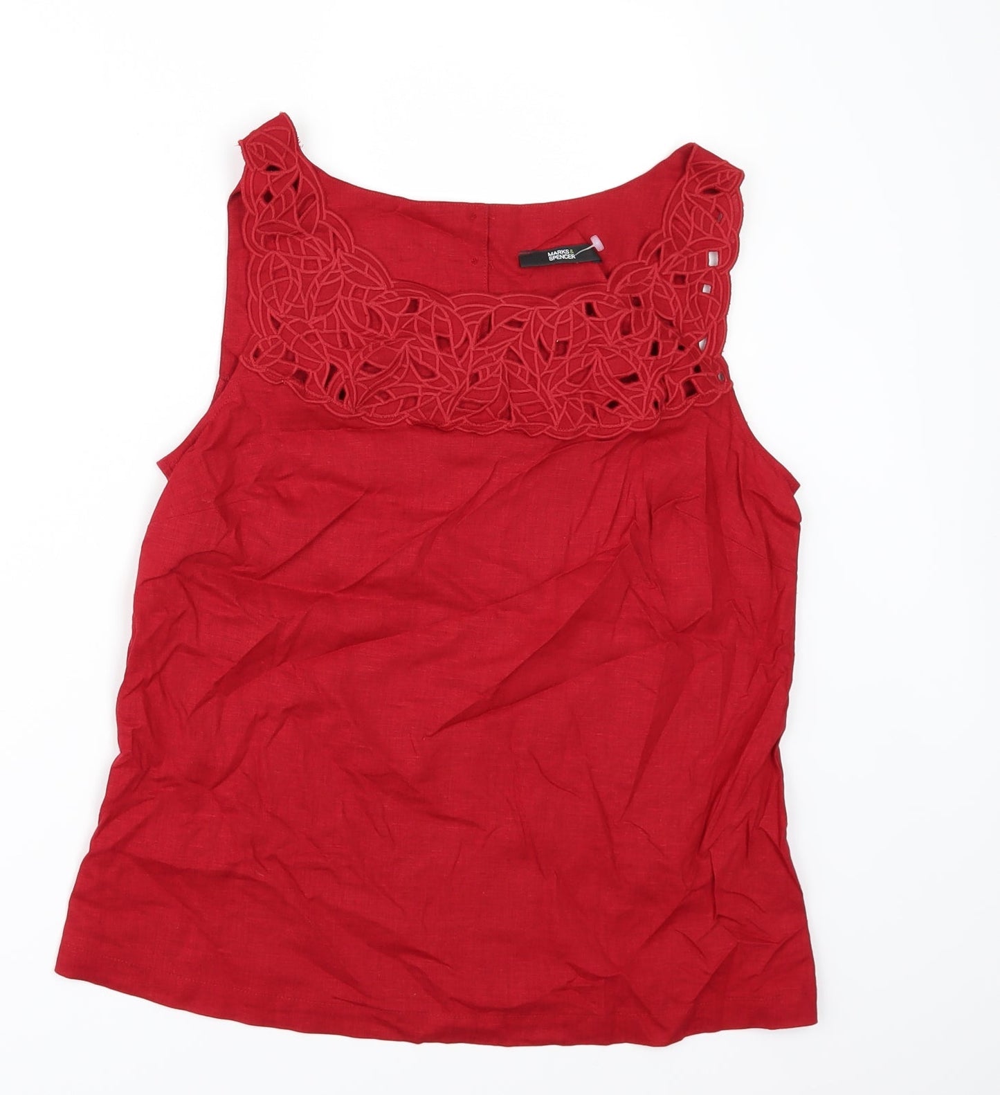 Womens UK Size 8 Marks and Spencer Red Camisole Tank