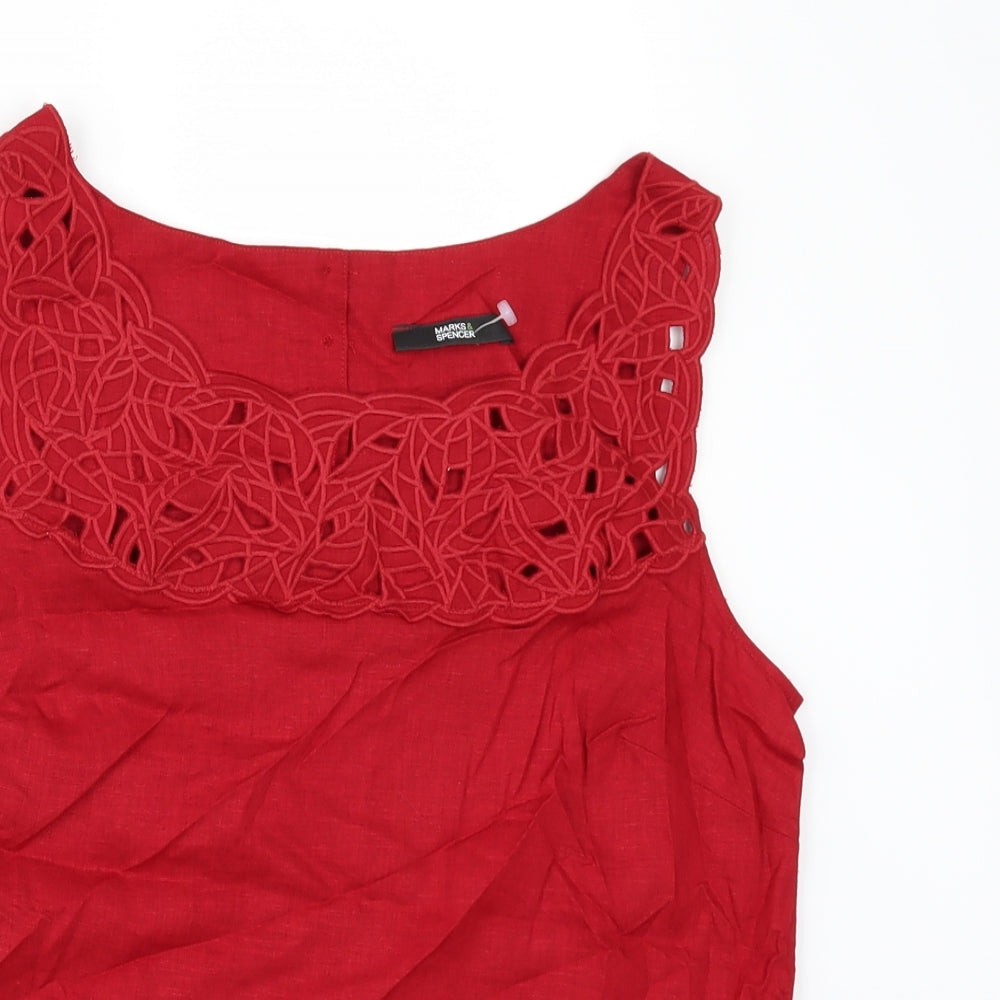 Womens UK Size 8 Marks and Spencer Red Camisole Tank