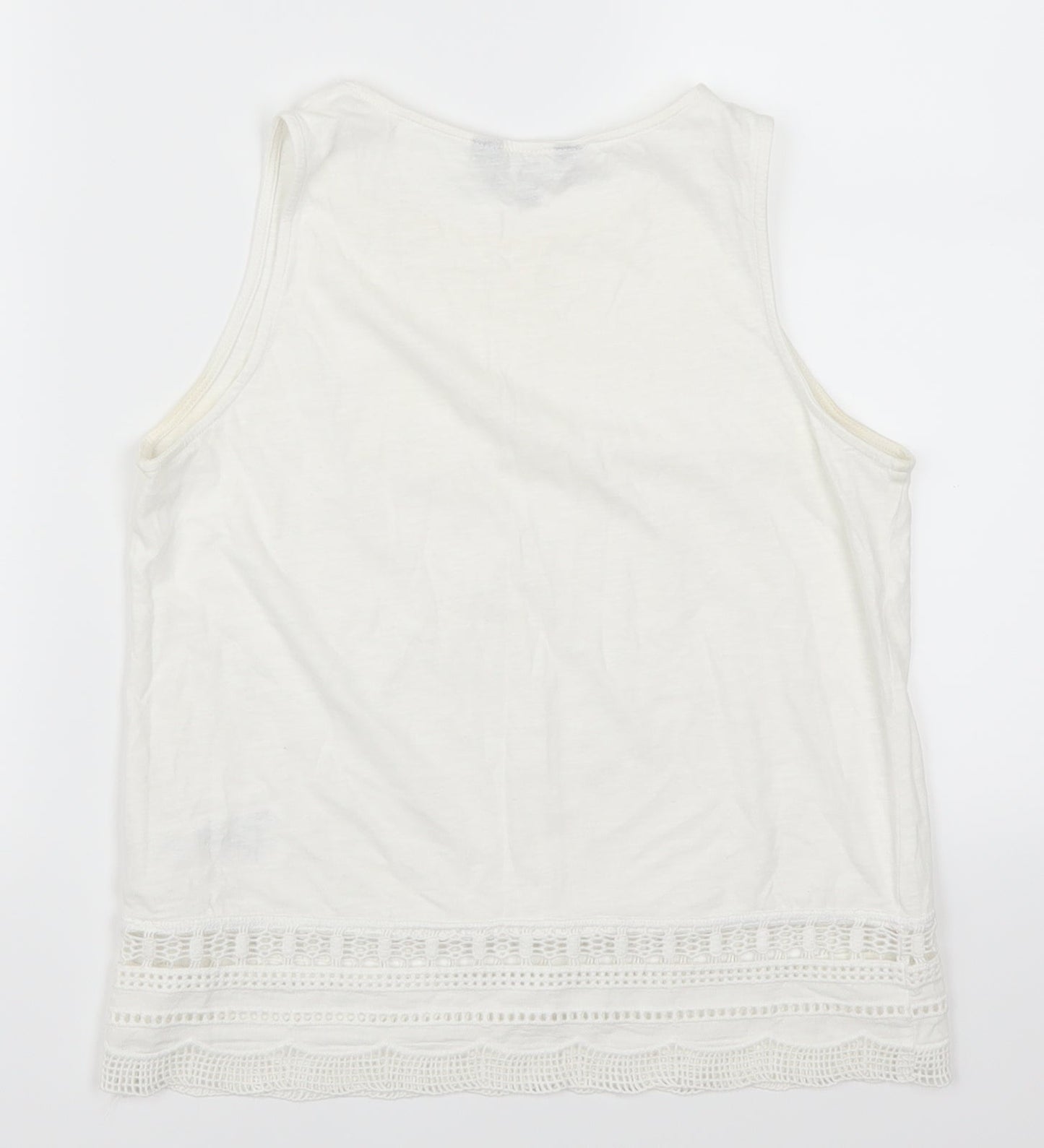 Womens UK Size 8 New Look White Basic Tank