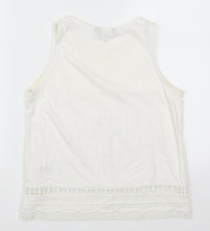 Womens UK Size 8 New Look White Basic Tank