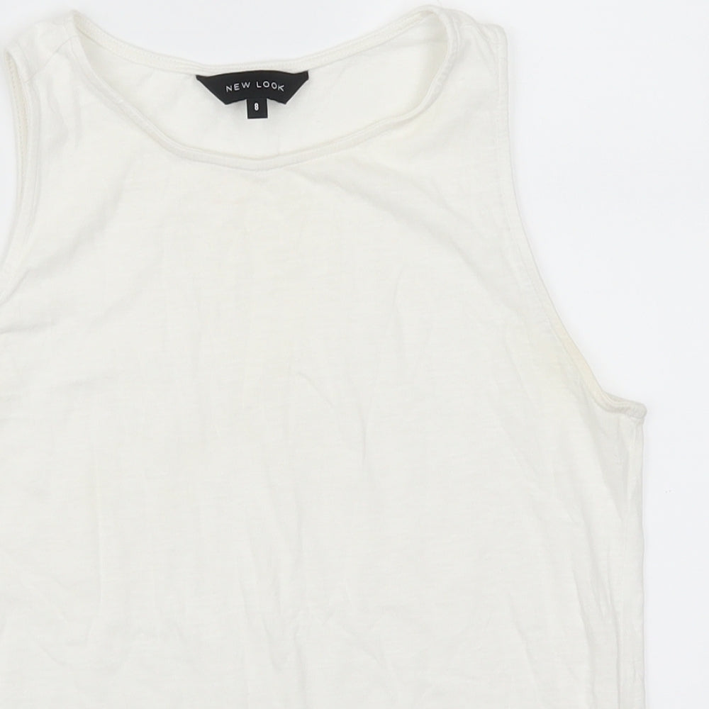 Womens UK Size 8 New Look White Basic Tank