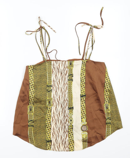 Womens UK Size 8 River Island Brown Basic Tank