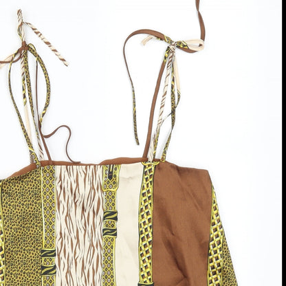 Womens UK Size 8 River Island Brown Basic Tank