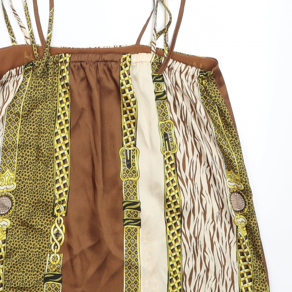 Womens UK Size 8 River Island Brown Basic Tank
