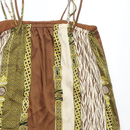 Womens UK Size 8 River Island Brown Basic Tank