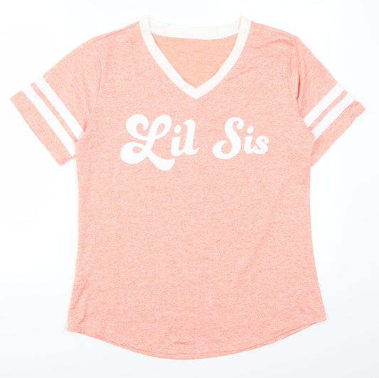 Womens UK Size L Preworn Pink Basic T-Shirt