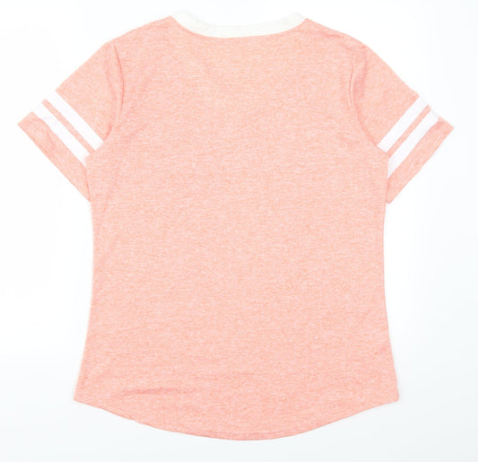 Womens UK Size L Preworn Pink Basic T-Shirt