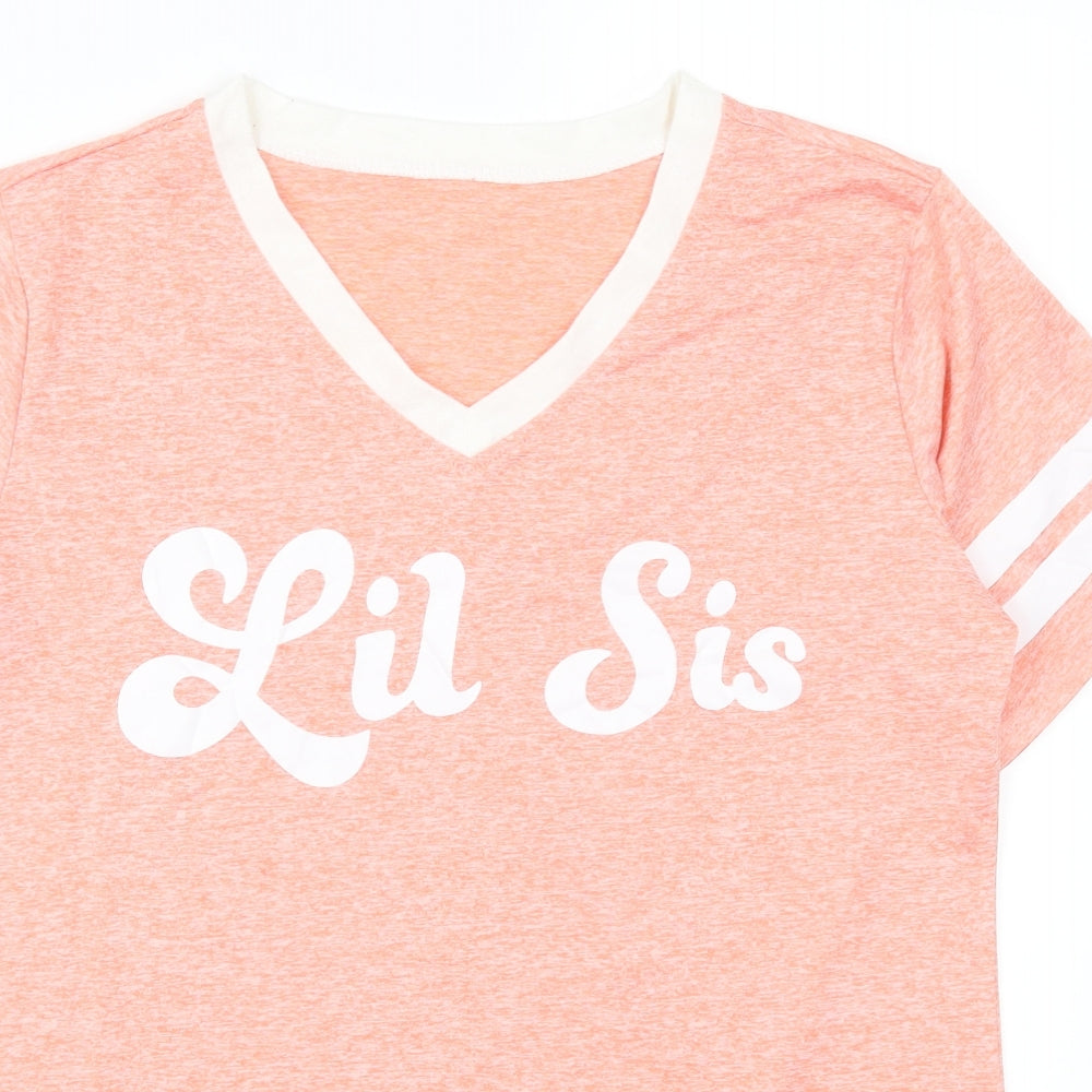 Womens UK Size L Preworn Pink Basic T-Shirt