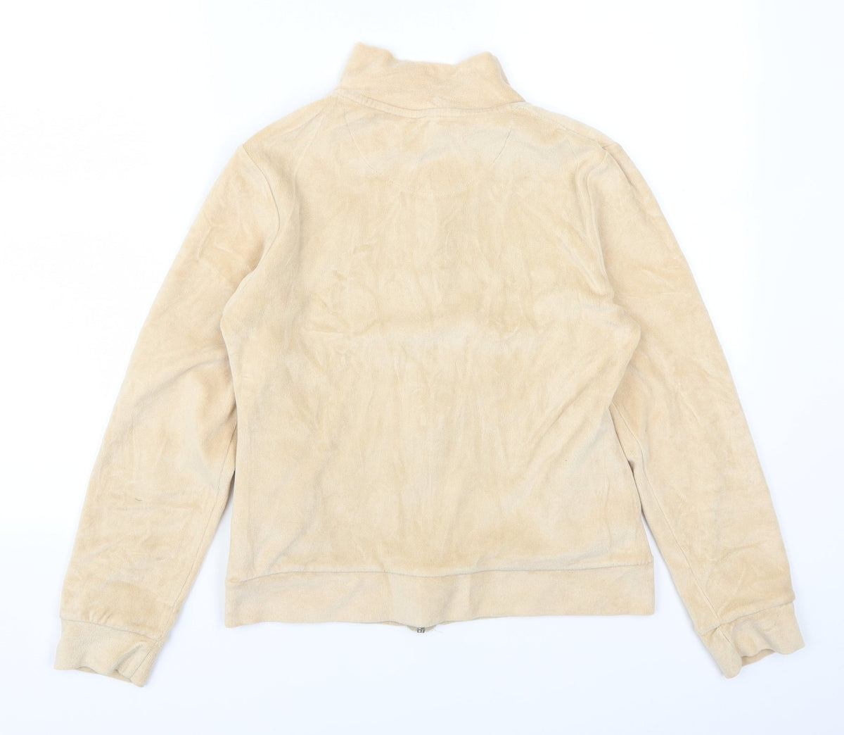 Back view of Active women’s beige full zip sweatshirt, size UK 12