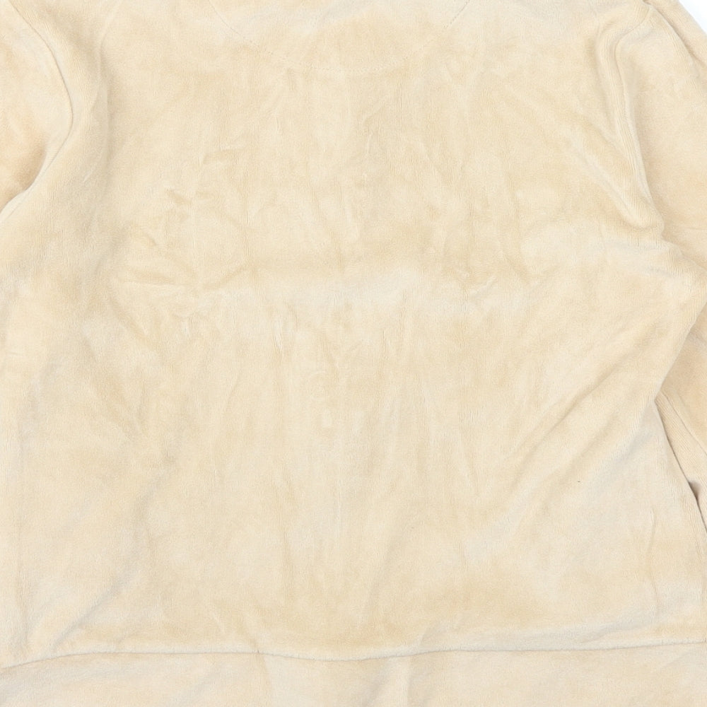 Brand and care label for Active women’s beige full zip sweatshirt, size UK 12