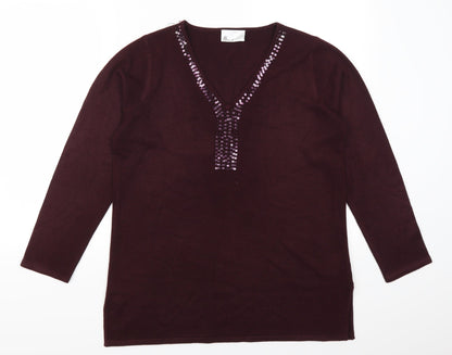 BHS Womens Red   Pullover Jumper Size 14