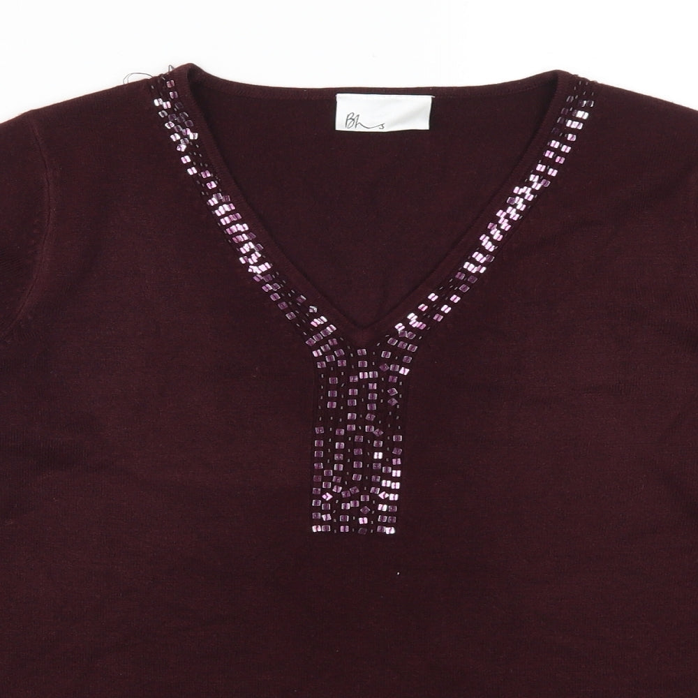 BHS Womens Red   Pullover Jumper Size 14