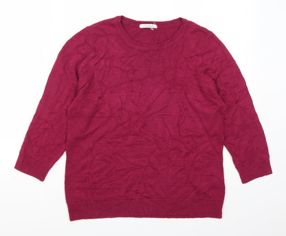Front view of Marks and Spencer women’s pink jumper, size UK 14
