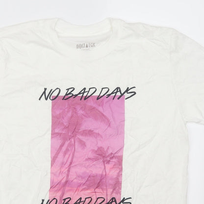 Nostalgic Mens White    T-Shirt Size M  - No Bad Days