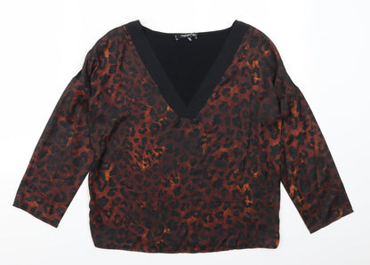 Womens UK Size XS Mango Brown Basic T-Shirt
