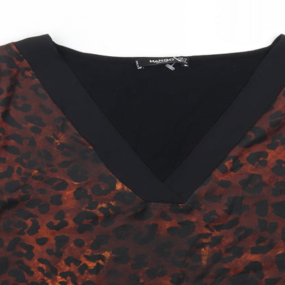 Womens UK Size XS Mango Brown Basic T-Shirt