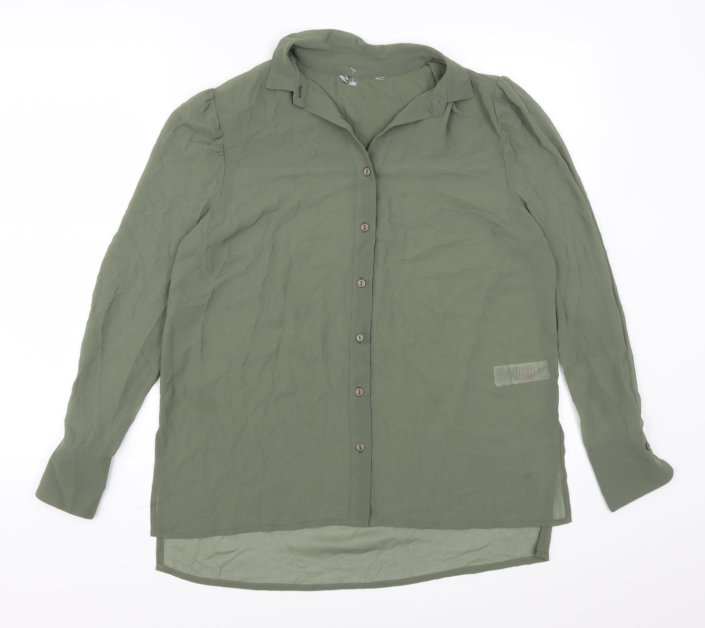Womens UK Size 6 New Look Green Basic Button-Up