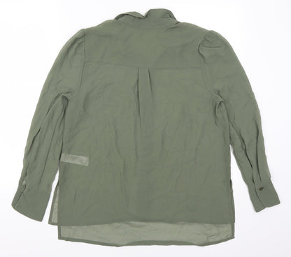 Womens UK Size 6 New Look Green Basic Button-Up