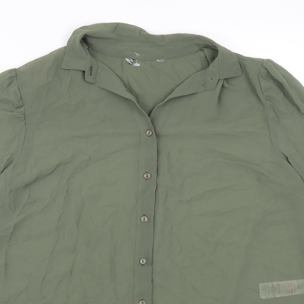 Womens UK Size 6 New Look Green Basic Button-Up