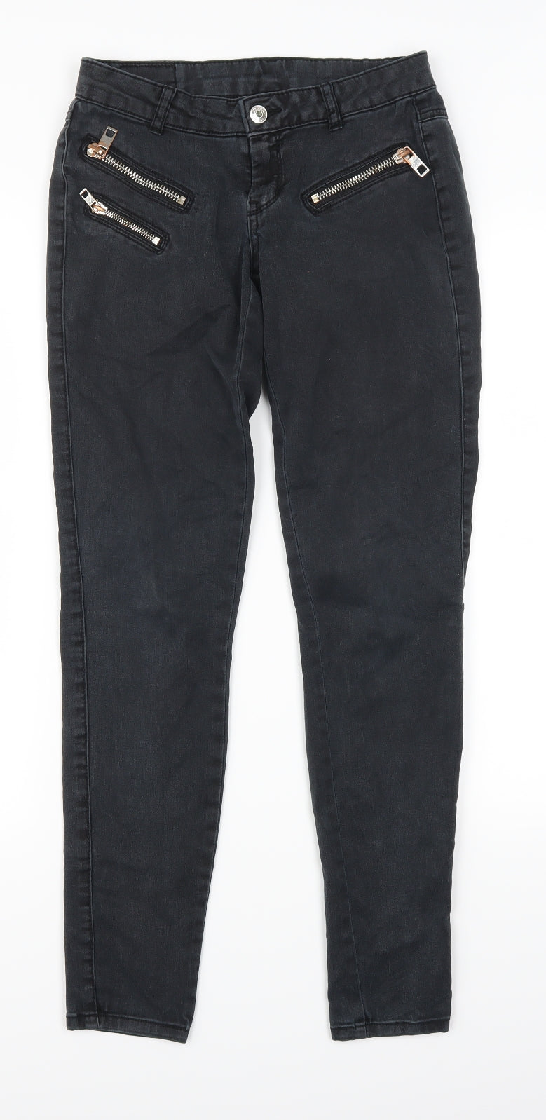 Mango Womens Grey  Denim Straight Jeans Size 6 L29 in