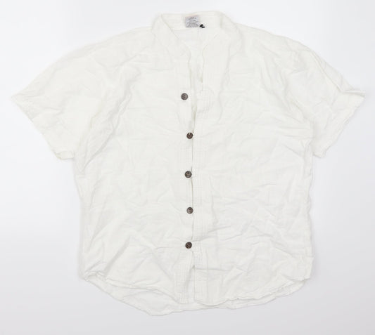 And Made Collection Mens White    Button-Up Size S