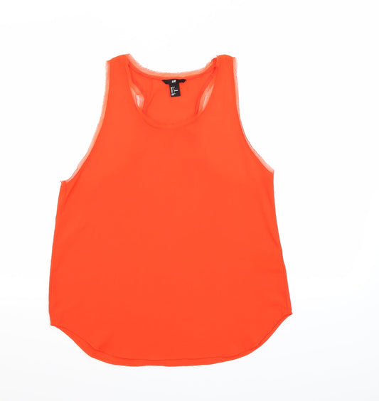 Womens UK Size 10 H&M Orange Basic Tank