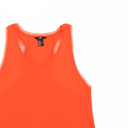 Womens UK Size 10 H&M Orange Basic Tank