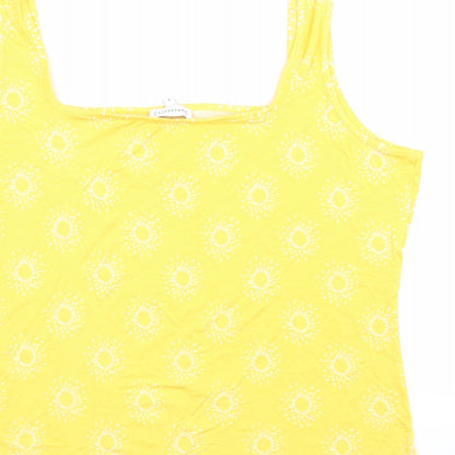 Warehouse Womens Yellow Geometric  Basic Tank Size 18