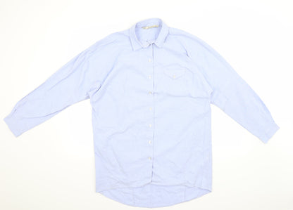 Additional front view of Leana Woman women’s blue basic button-up, size UK 12