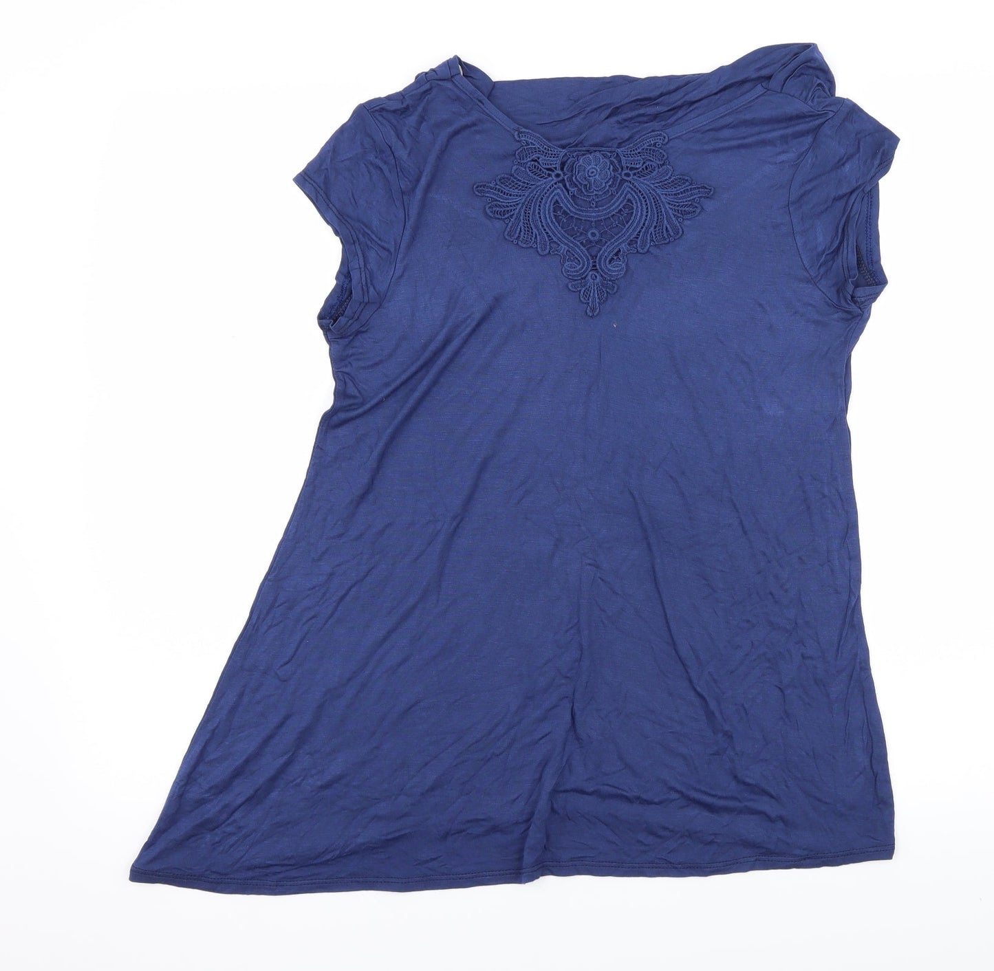 Womens UK Size 12 Preworn Blue Basic T-Shirt