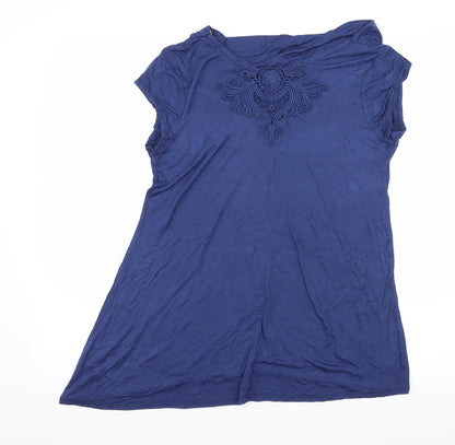 Womens UK Size 12 Preworn Blue Basic T-Shirt