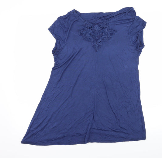 Womens UK Size 12 Preworn Blue Basic T-Shirt