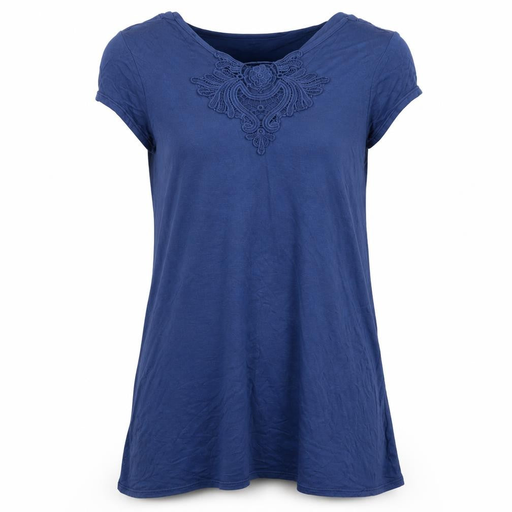 Womens UK Size 12 Preworn Blue Basic T-Shirt