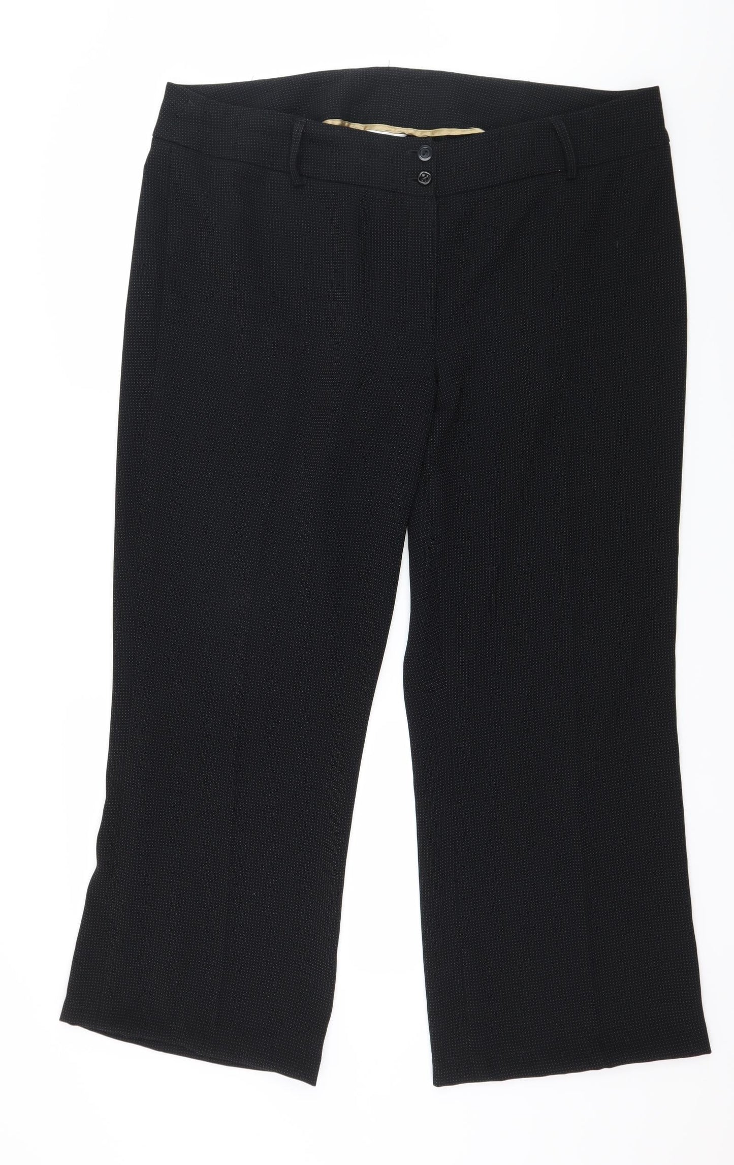 Amartanto Womens Black Polka Dot  Trousers  Size 18 L28 in
