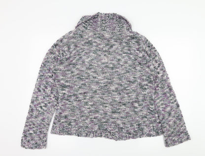 Preworn Womens Purple  Knit Cardigan Jumper Size M