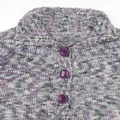 Preworn Womens Purple  Knit Cardigan Jumper Size M