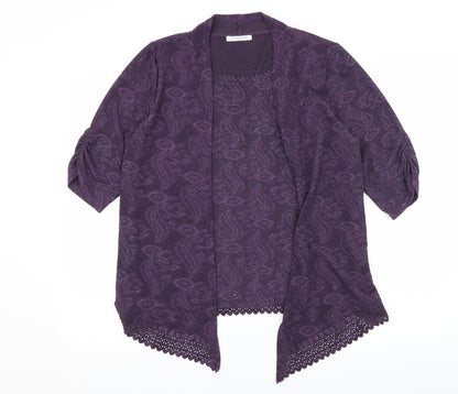 Womens UK Size L Anna Rose Purple Basic Blouse