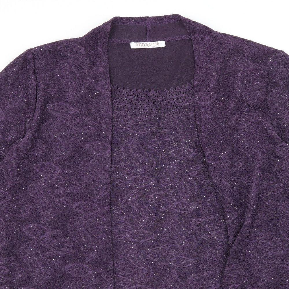 Womens UK Size L Anna Rose Purple Basic Blouse